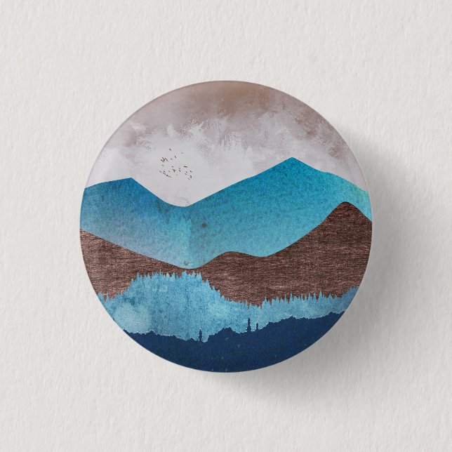 Badge Rond 2,50 Cm Les sommets Blue Mountain (Devant)