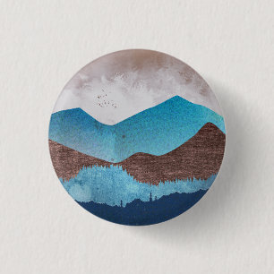 Badge Rond 2,50 Cm Les sommets Blue Mountain