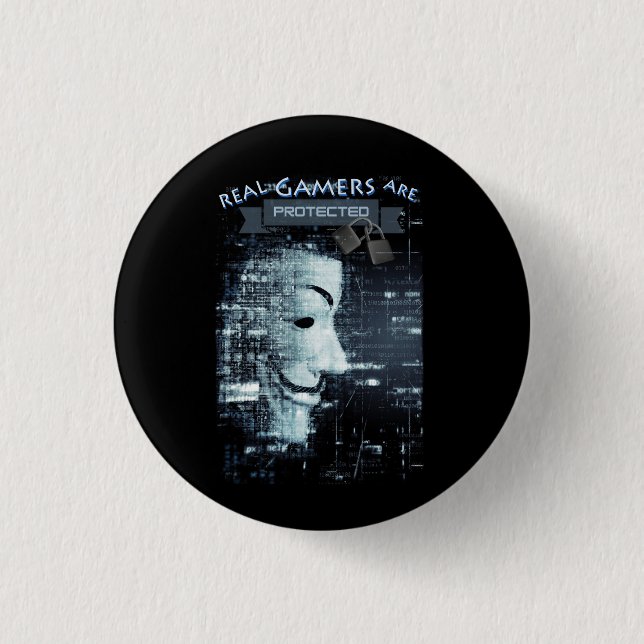 Badge Rond 2,50 Cm Les vrais joueurs sont protégés (Devant)