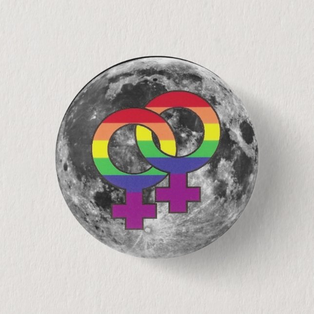 Badge Rond 2,50 Cm Lesbian Moon Pin (Devant)