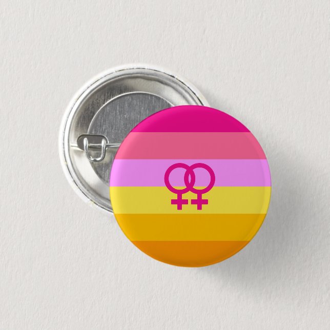 Badge Rond 2,50 Cm Lesbienne Dawn Pride Femmes qui aiment les femmes (Devant & derrière)