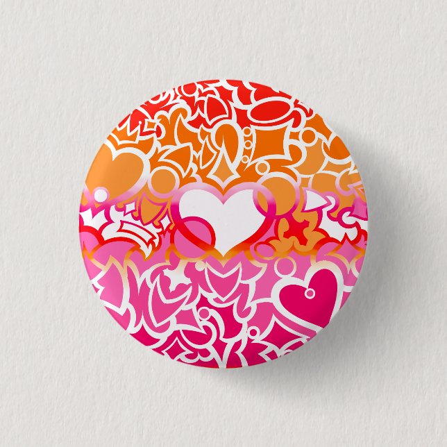 Badge Rond 2,50 Cm Lesbienne Sunset Pride Squiggle (Devant)