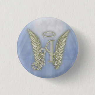 Badge Rond 2,50 Cm Lettre A Angel Monogramme