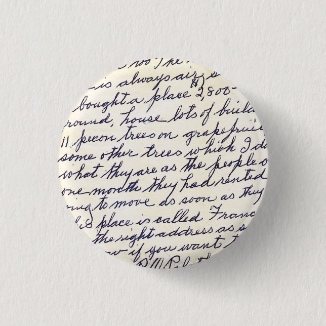 Badge Rond 2,50 Cm Lettre élégante manuscrite avec amour (Devant)