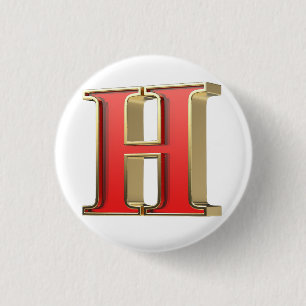 Badge Rond 2,50 Cm Lettre en verre rouge H