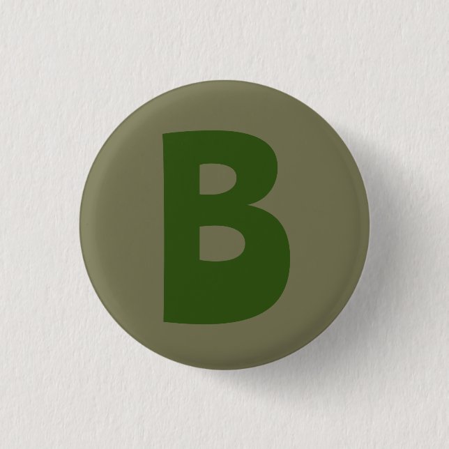 Badge Rond 2,50 Cm LETTRE INITIALE Élégante MONOGRAPHIQUE VERT (Devant)