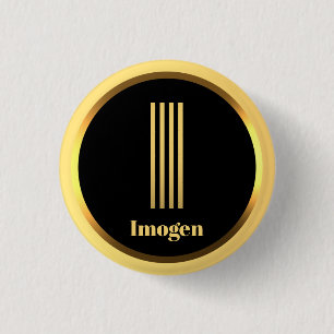 BADGE ROND 2,50 CM LETTRE MONOMOBILISÉE EN OR PERSONNALISÉE I