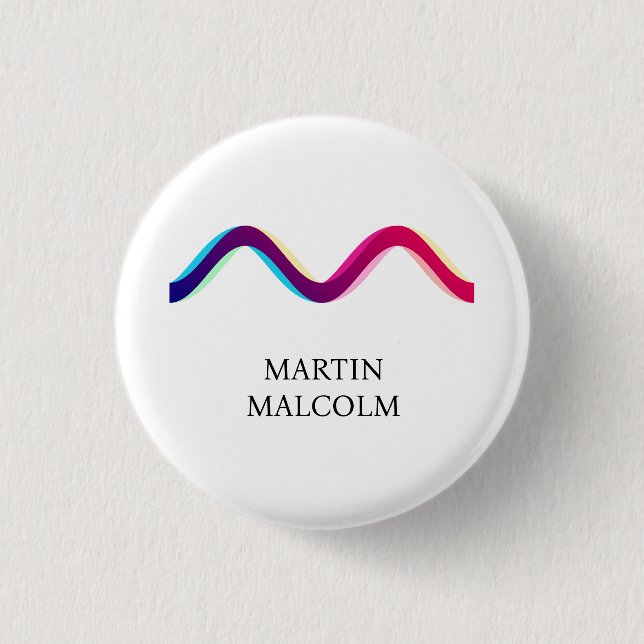 Badge Rond 2,50 Cm Lettre porte - clé M (Devant)