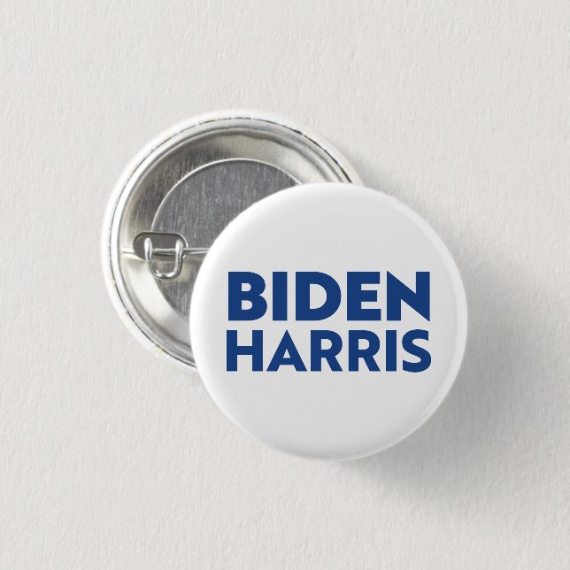Badge Rond 2,50 Cm Lettres bleues "Biden Harris" - (Devant & derrière)