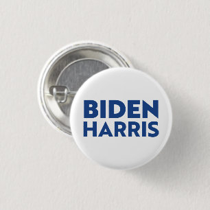 Badge Rond 2,50 Cm Lettres bleues "Biden Harris" -
