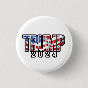Badge Rond 2,50 Cm Lettres de bloc patriotique Trump 2024