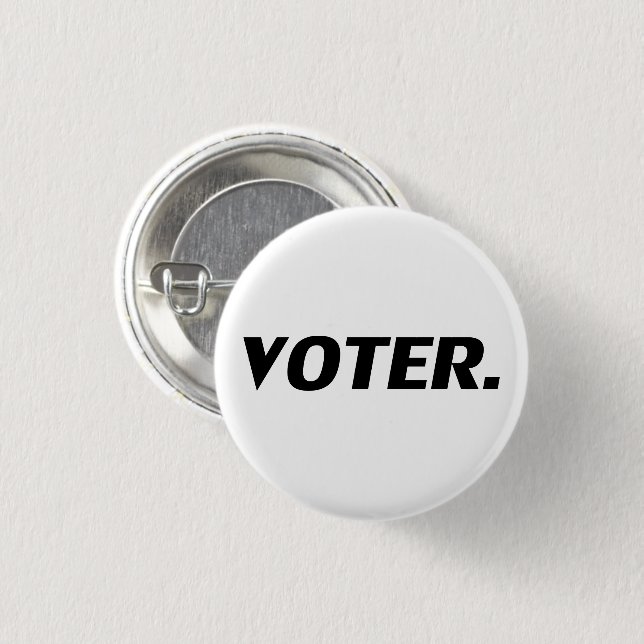 Badge Rond 2,50 Cm Lettres noires "Voter" - (Devant & derrière)