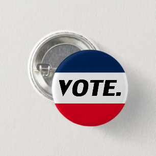 Badge Rond 2,50 Cm Lettres noires "Voter", arrière - plan rouge bleu