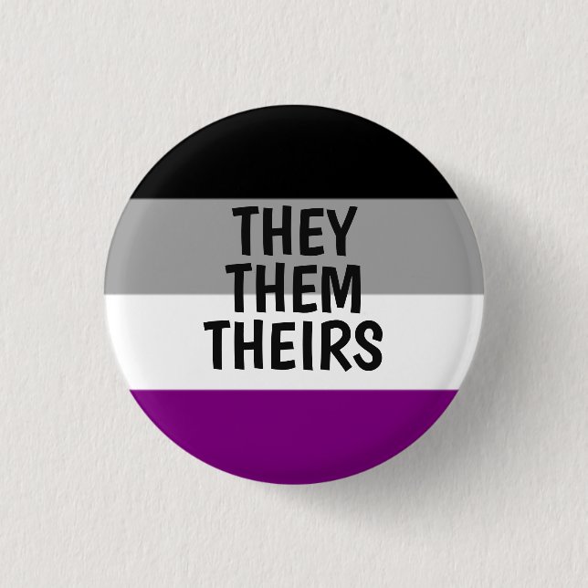 Badge Rond 2,50 Cm leur/eux/leur/leurs pronounouns leur asexuel drape (Devant)