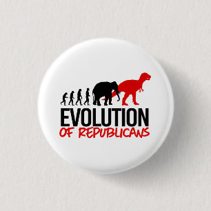 Badge Rond 2,50 Cm L'évolution des républicains dans les dinosaures