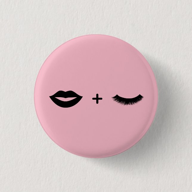 Badge Rond 2,50 Cm Lèvres + Pin de mèches (Devant)