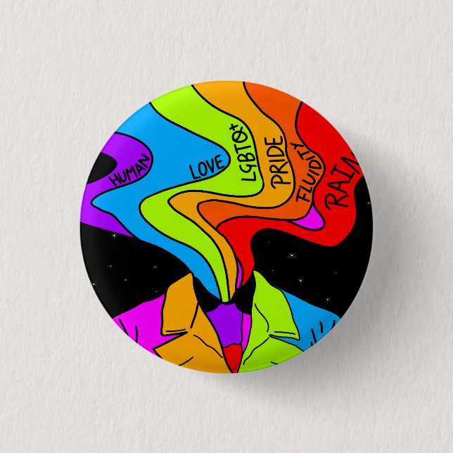 Badge Rond 2,50 Cm Lgbtq arc-en-ciel fierté allié fluidité genre amou (Devant)