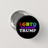 Badge Rond 2,50 Cm LGBTQ contre Trump (Devant & derrière)