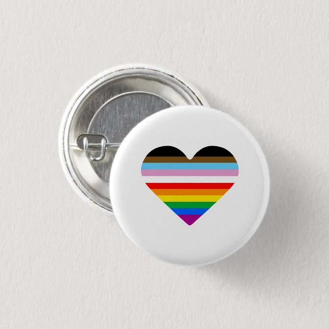 Badge Rond 2,50 Cm LGBTQ POC Heart (Devant & derrière)