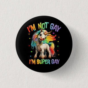 Badge Rond 2,50 Cm LGBTQ Unicorn Super Gay pride LGBT Ally Rainbow Fl