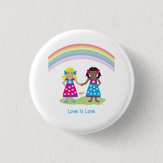 Badge Rond 2,50 Cm LGBTQIA L'amour est amour, Fierté Arc-en-ciel fill (Devant)