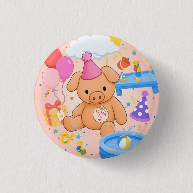 Badge Rond 2,50 Cm L'histoire de Hamhock's Pink Splashtastic! (Devant)