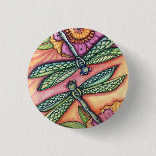 Badge Rond 2,50 Cm libellule - bouton