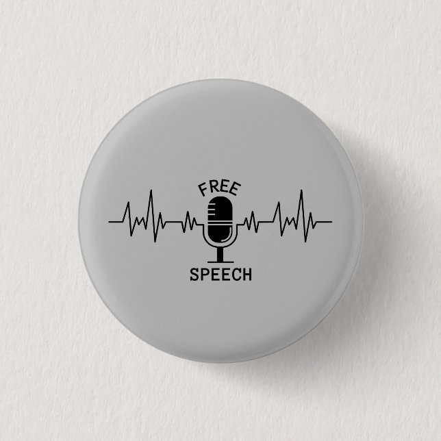 Badge Rond 2,50 Cm Liberté d'expression EKG (Devant)