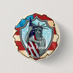 Badge Rond 2,50 Cm Liberté USA