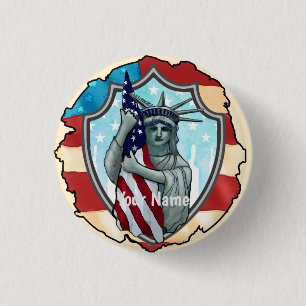 Badge Rond 2,50 Cm Liberty USA