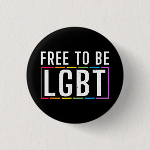 Badge Rond 2,50 Cm Libre d'être LGBT Bisexuel Lesbienne Gay Fierté