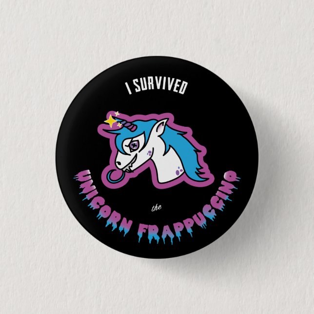 Badge Rond 2,50 Cm Licorne Frapp (Devant)
