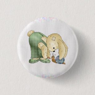 Badge Rond 2,50 Cm Lièvre et escargot