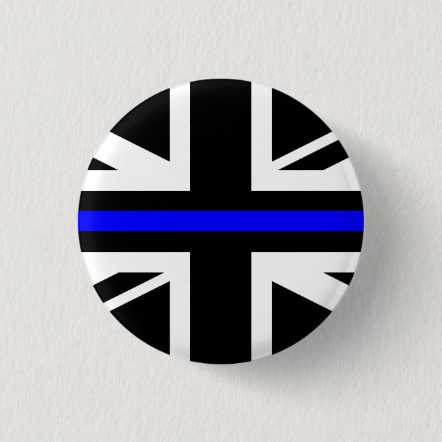 Badge Rond 2,50 Cm Ligne Bleue fine - Royaume-Uni (Devant)