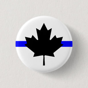 Badge Rond 2,50 Cm Ligne bleue mince - version Canada