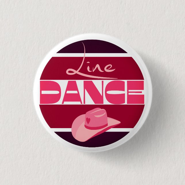 Badge Rond 2,50 Cm Ligne danse Love Cowboyhat rose (Devant)