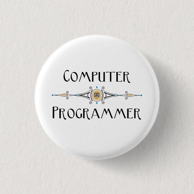 Badge Rond 2,50 Cm Ligne de programmeur informatique (Devant)