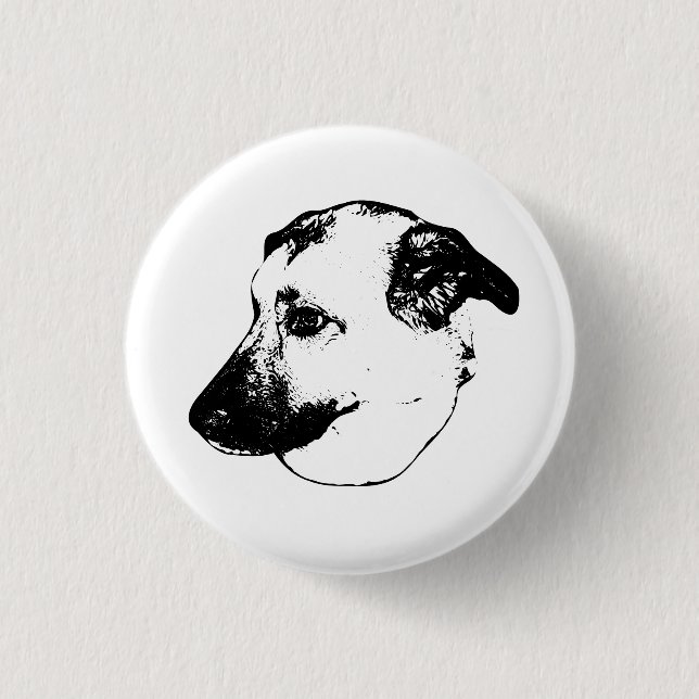 Badge Rond 2,50 Cm Ligne Expressive, Bouton Chien (Devant)
