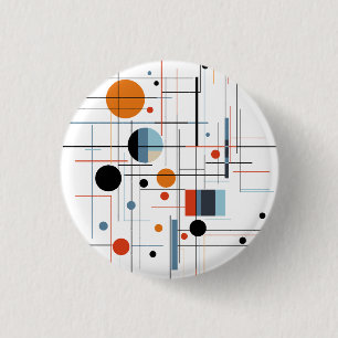 Badge Rond 2,50 Cm Lignes minimalistes modernes géométriques abstrait