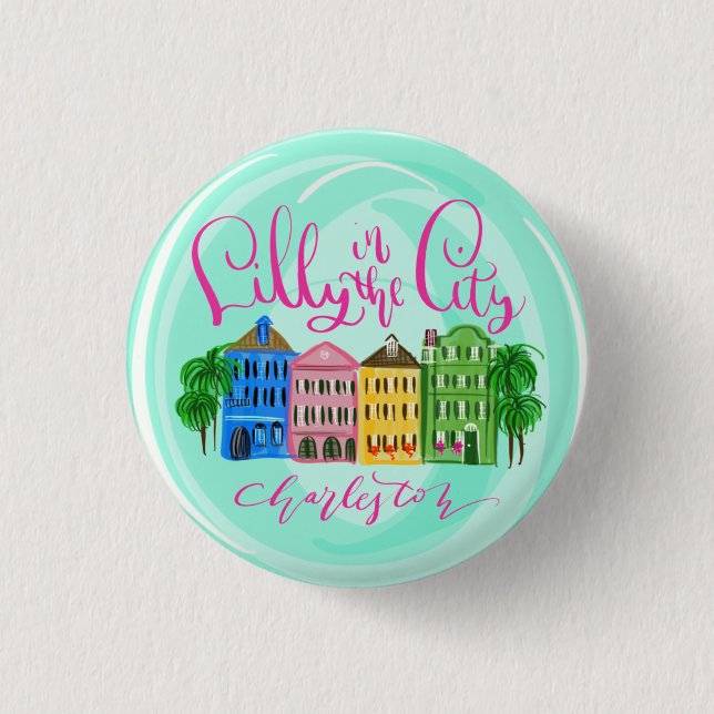 Badge Rond 2,50 Cm Lilly in the City - Charleston (Devant)