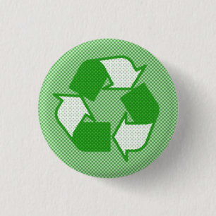 Badge Rond 2,50 Cm l'image tramée verte triple réutilisent le logo