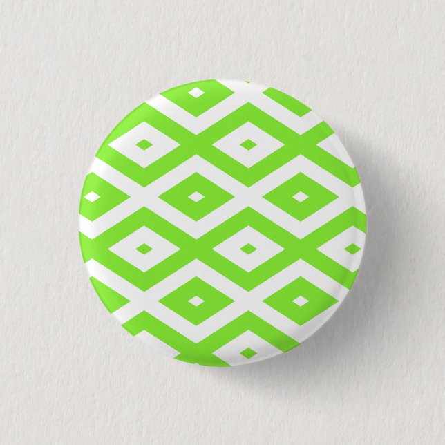 Badge Rond 2,50 Cm Lime green and white diamond pattern (Devant)