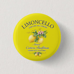 Badge Rond 2,50 Cm Limoncello Italie Côte Amalfitaine