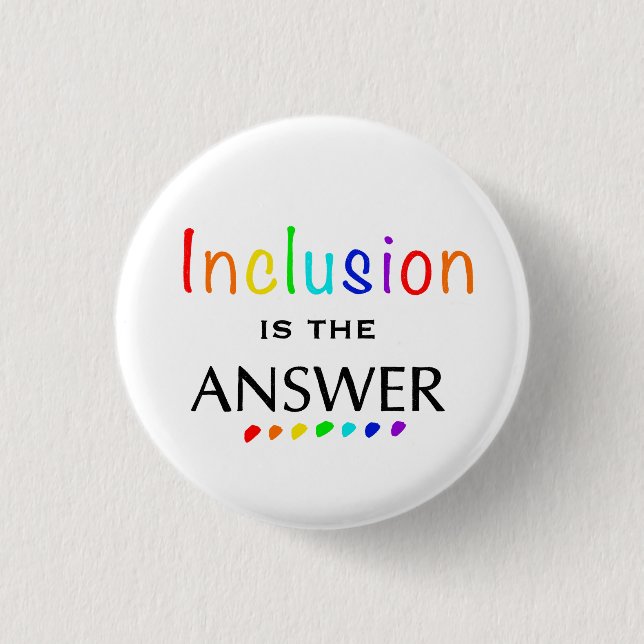Badge Rond 2,50 Cm L'inclusion est la réponse - Sensibilisation à la  (Devant)