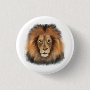 Badge Rond 2,50 Cm lion aquarelle Leo roi safari animal jungle chat 
