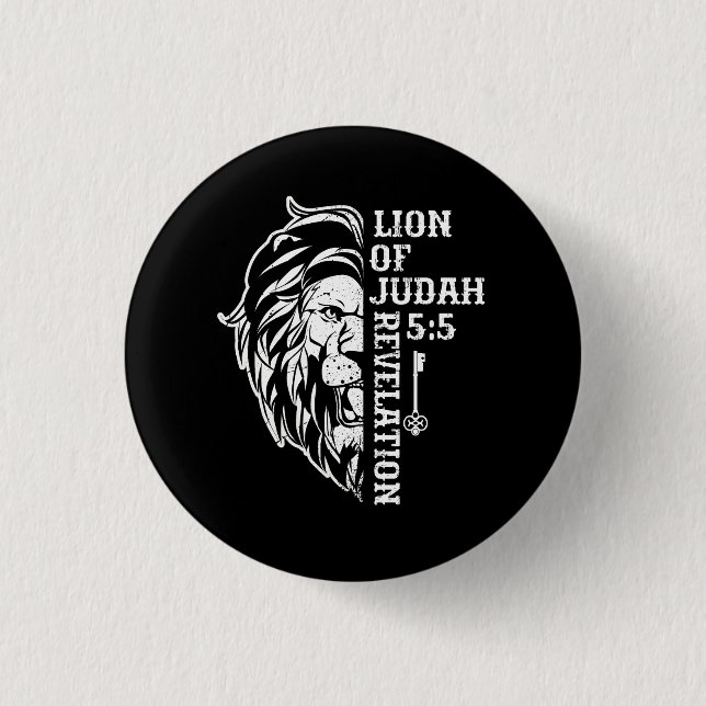 Badge Rond 2,50 Cm Lion de Juda 5 5 Christian Graphisme Design Christ (Devant)