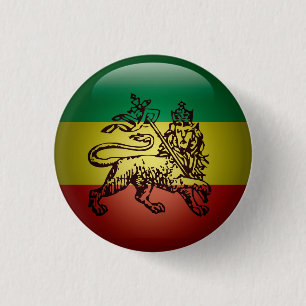 Badge Rond 2,50 Cm Lion de Juda Ethiopie Pin