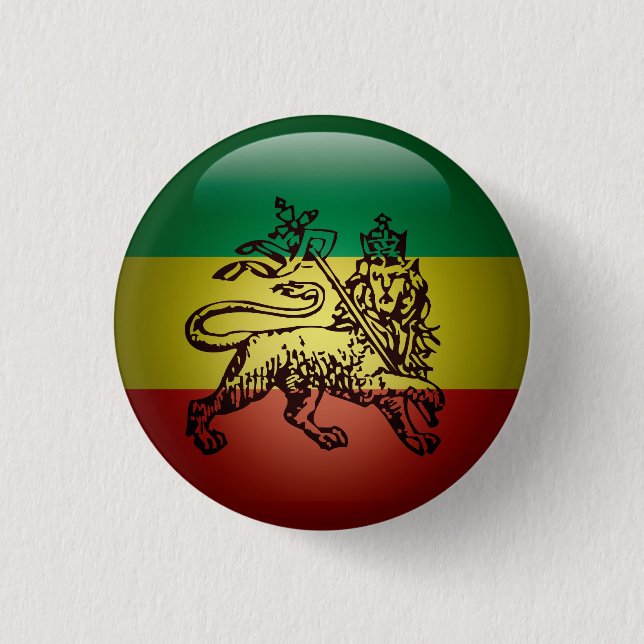 Badge Rond 2,50 Cm Lion de Juda Ethiopie Pin (Devant)
