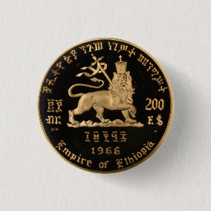 Badge Rond 2,50 Cm Lion de Juda - Haile Selassie - Bouton Rastafari