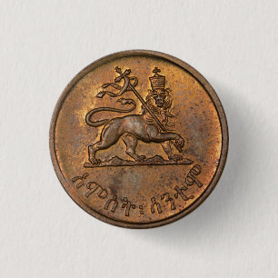 Badge Rond 2,50 Cm Lion de Juda - Haile Selassie - Bouton Rastafari